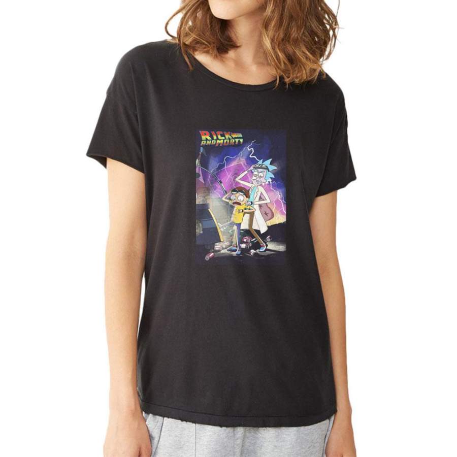 Back To The Future Rick And Morty Women’S T Shirt