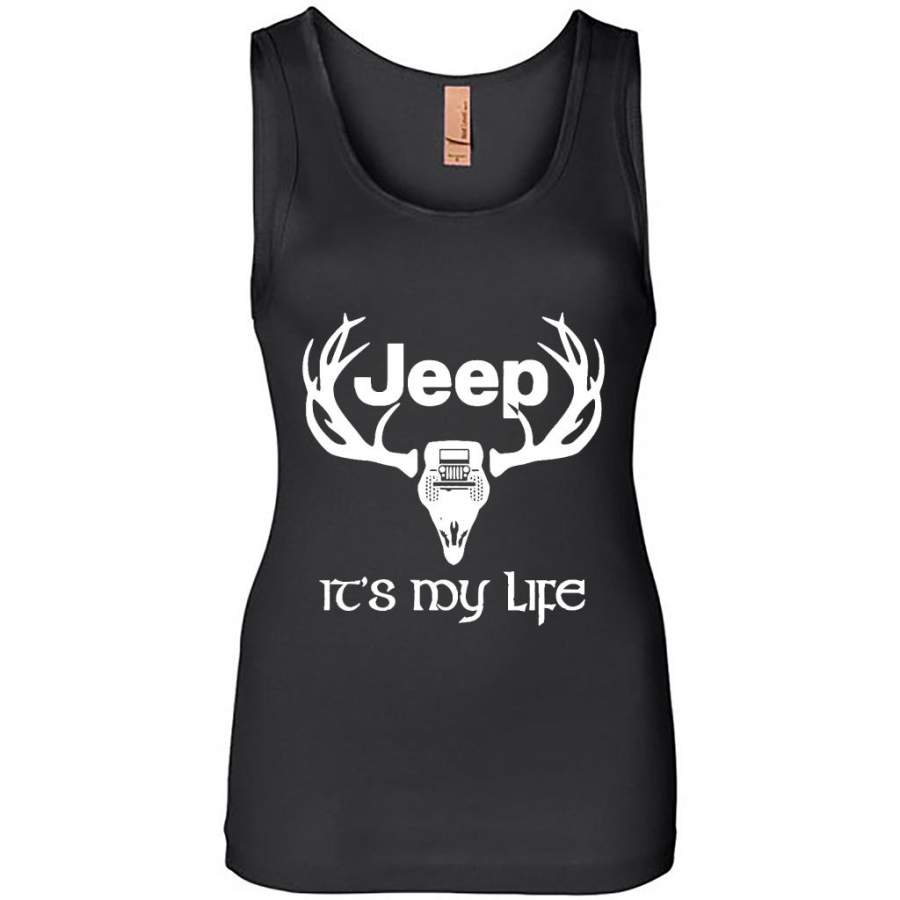 Jeep And Deer Hunting It’s My Life B – Womens Jersey Tank