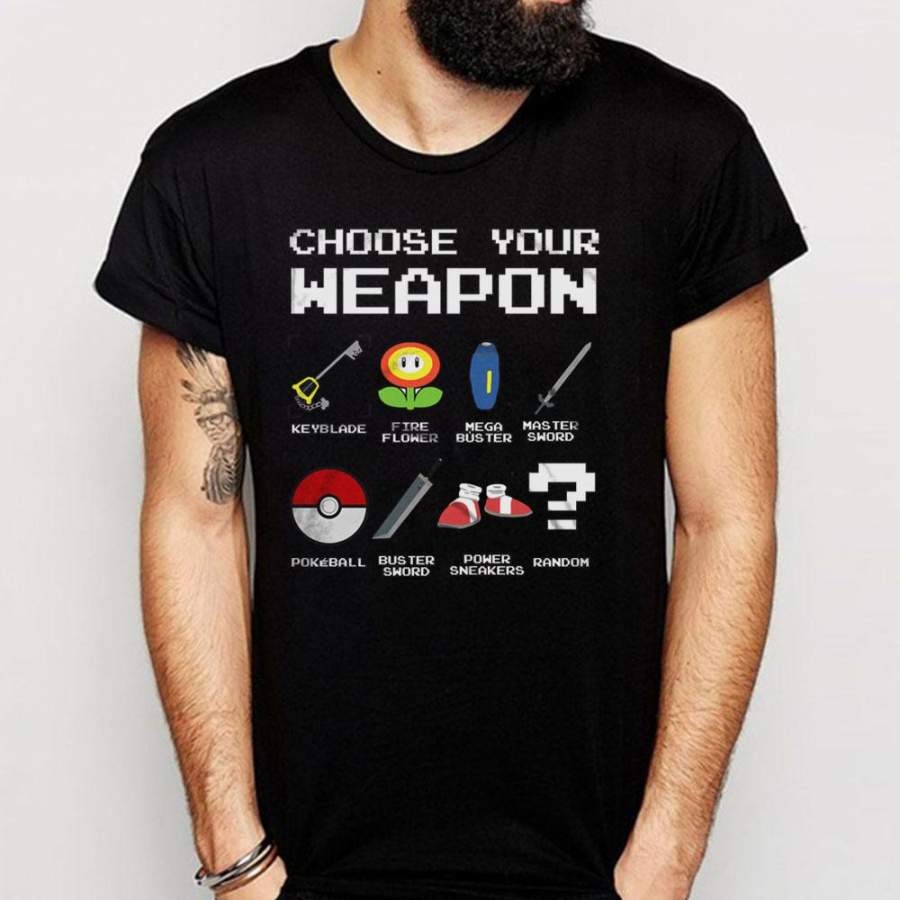 Choose Your Weapon Funny Gamer Pokemon Nintendo Sonic Zelda Game Go Men’S T Shirt