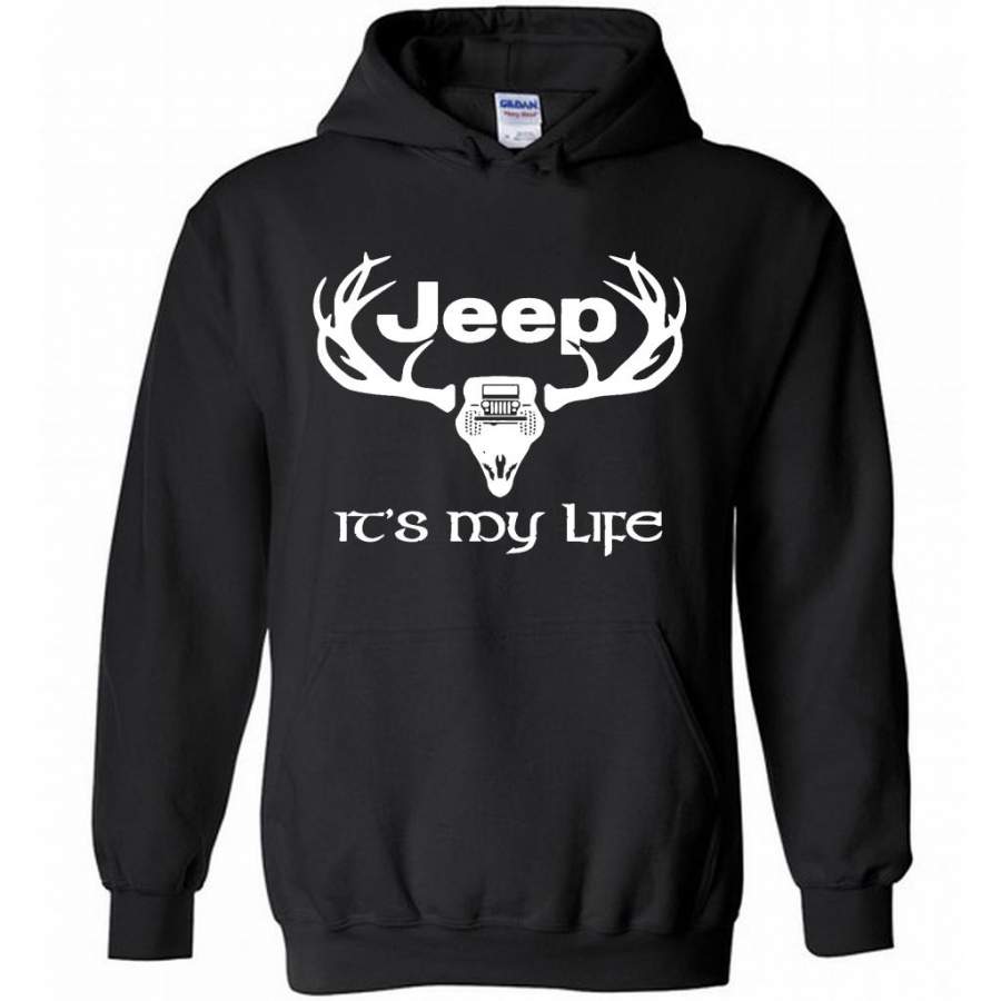 Jeep And Deer Hunting It’s My Life B – Gildan Heavy Blend Hoodie