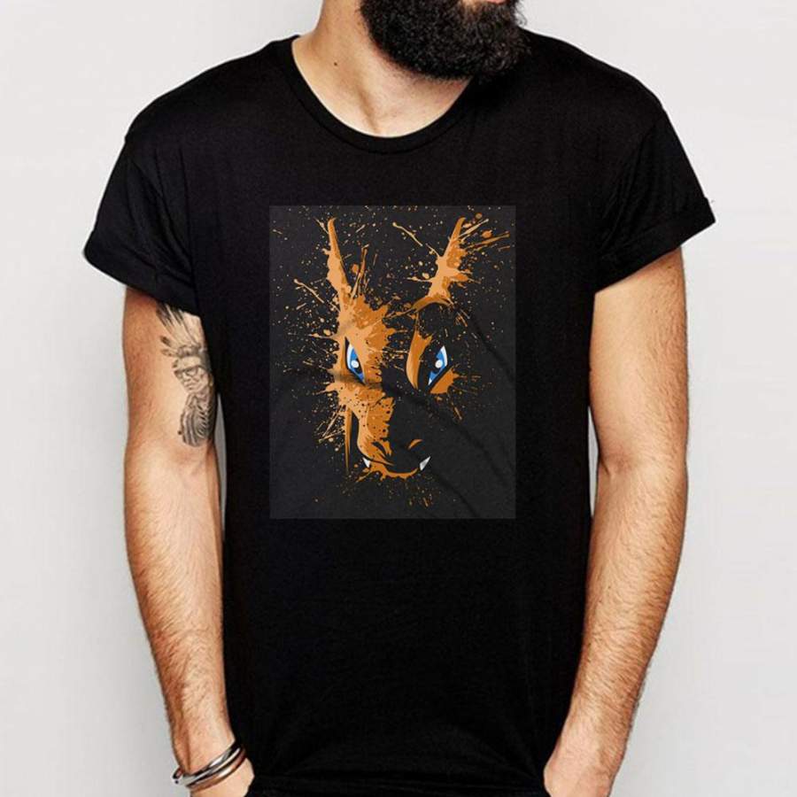 Charizard Pokemon Gaming Splatter Distressed Effect Men’S T Shirt