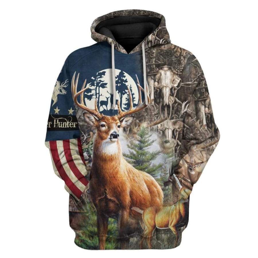 American Deer Hunting Custom Tshirt Hoodies Apparel