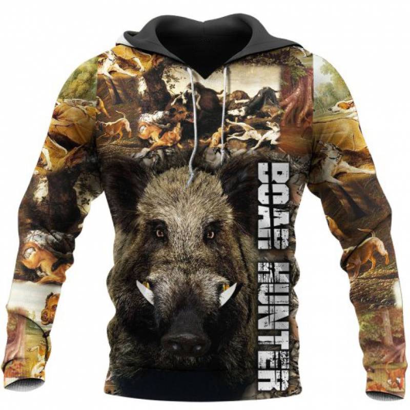 Boar Hunting 3d All Over Printed Hoodie KT011110