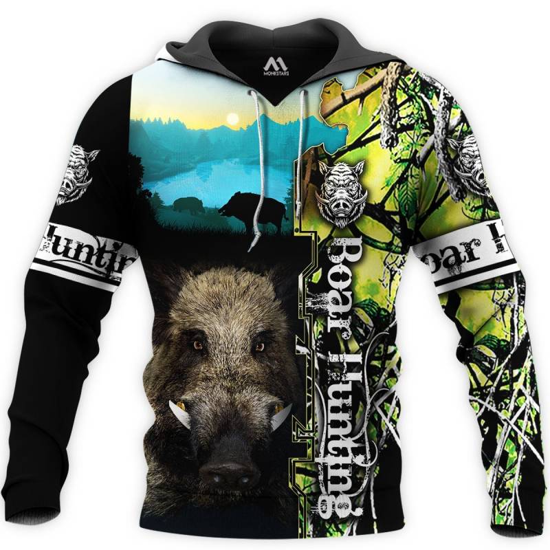 Boar Hunting 3D All Over Printed Hoodie BT041147