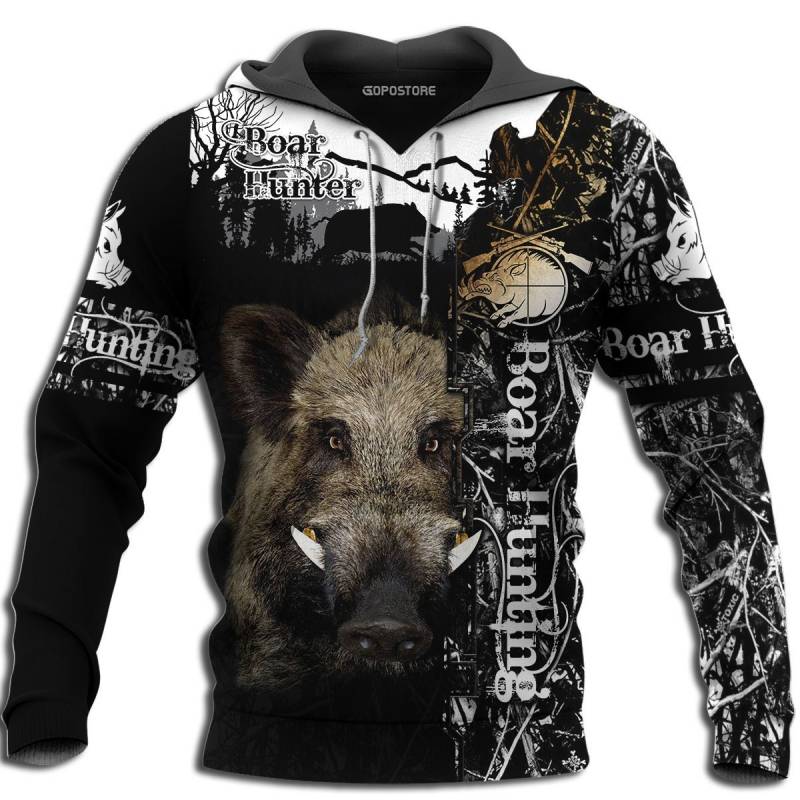 Boar Hunting 3D All Over Printed Hoodie BT041169