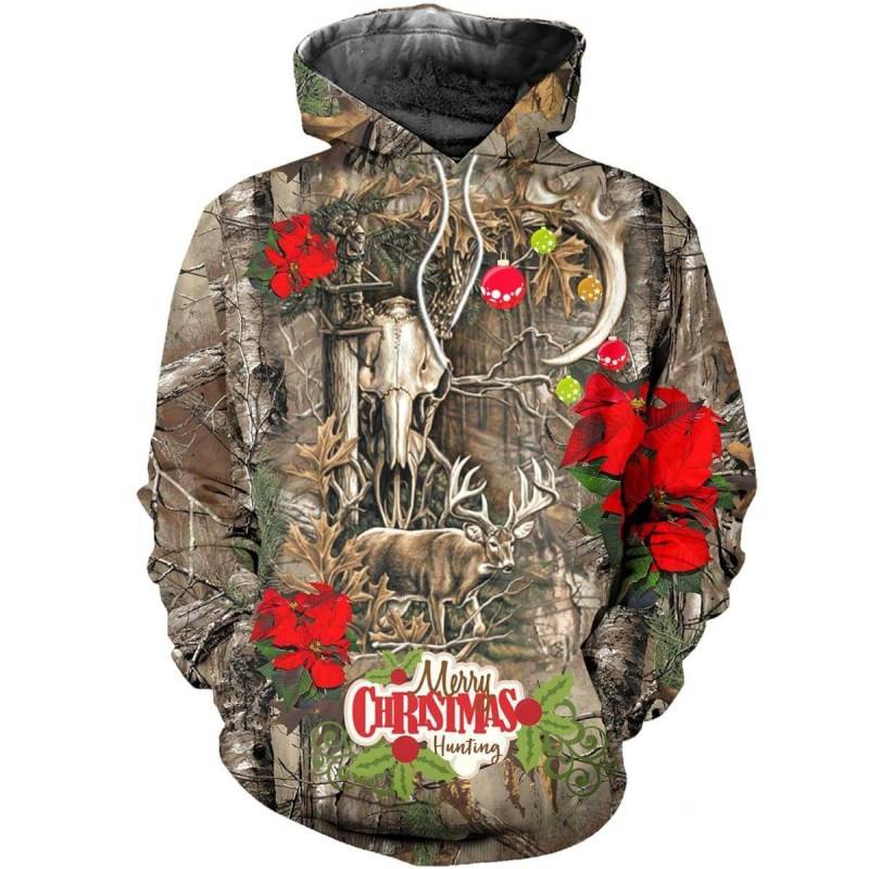 Deer Hunting All Over Printed Hoodie v121111