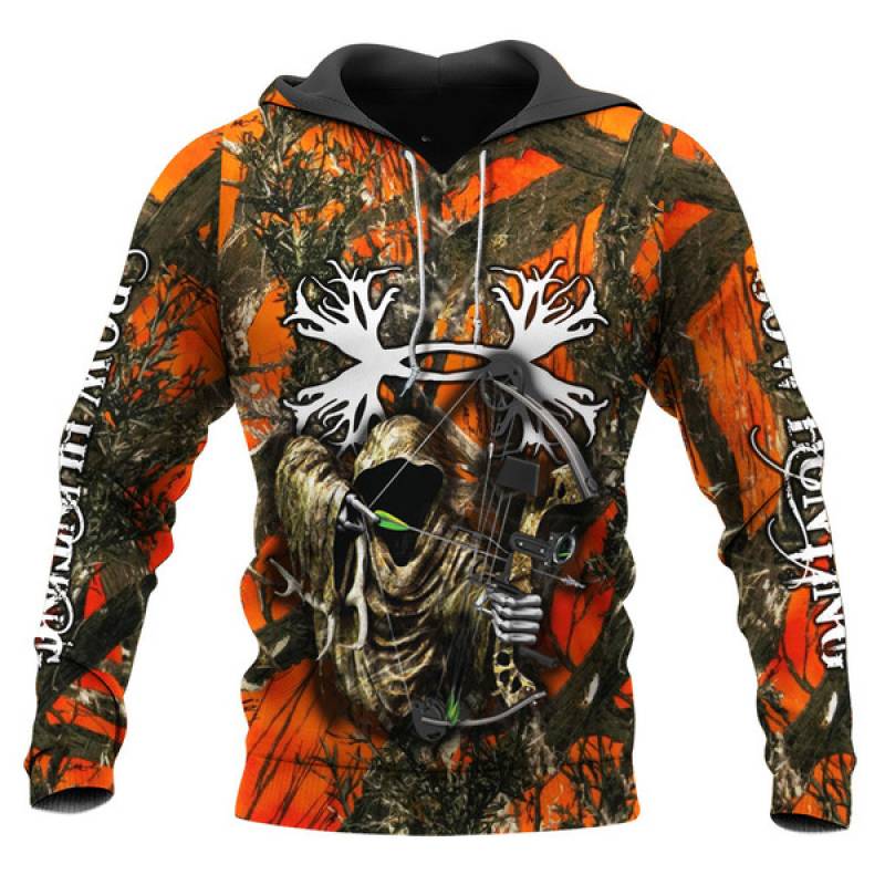 Bow Hunting Orange Under All Over Printed Hoodie KT151107