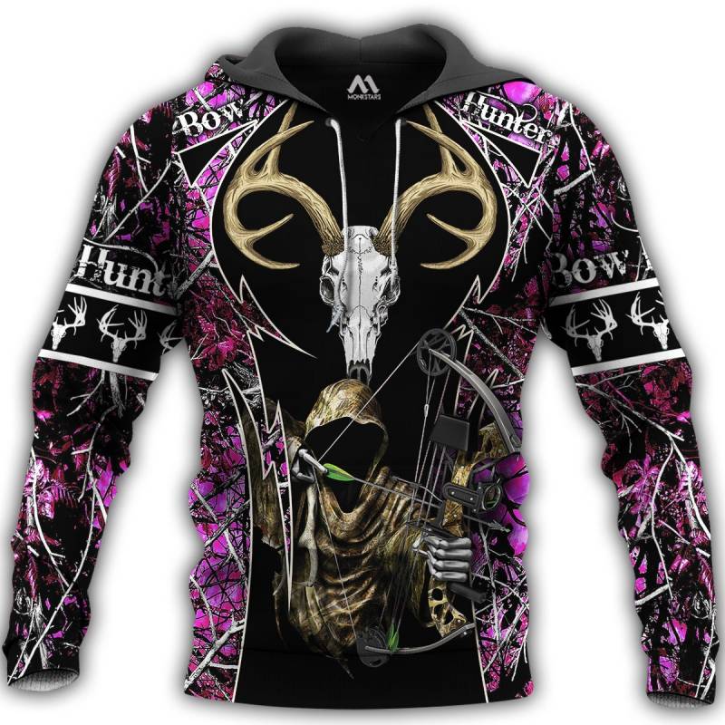 Beautiful Deer Hunting Camo Magenta 3D All Over Printed Hoodie TT161115