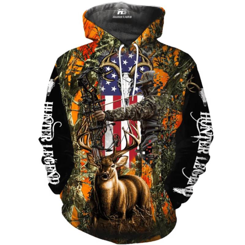 Bowhunting Deer Flag 3D All Over Printed Hoodie – PU251103