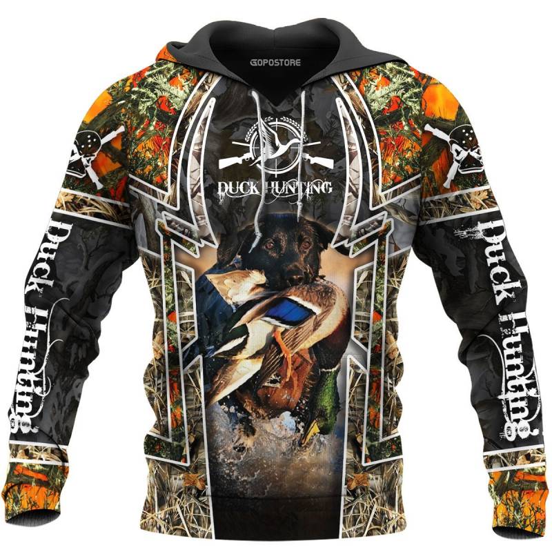 Beautiful Duck Hunting Dog Camo 3D All Over Printed Hoodie – PU251107