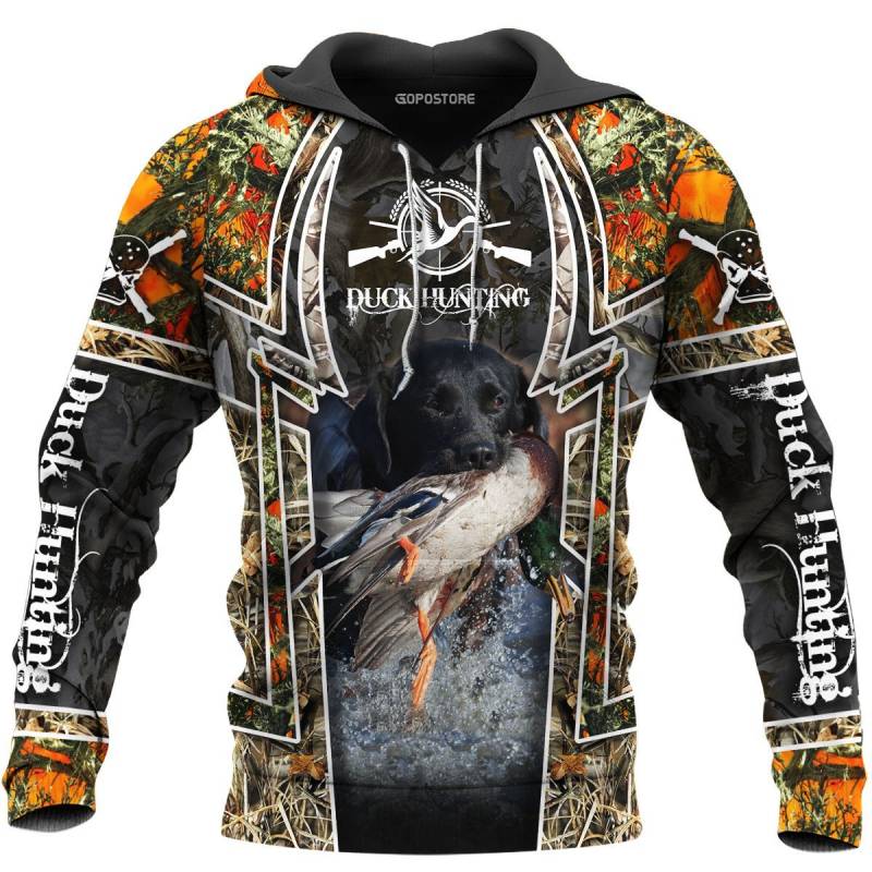 Beautiful Duck Hunting Dog Camo All Over Printed Hoodie TA251119