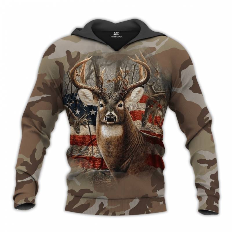 Deer Hunting 3D All Over Printed Hoodie – PU251117