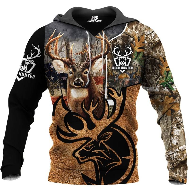 Deer Hunting All Over Printed Hoodie BT261106