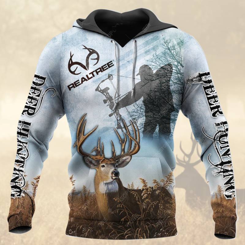 Deer Hunting All Over Printed Hoodie BT031277