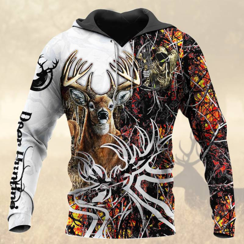 Deer Hunting All Over Printed Hoodie X061248