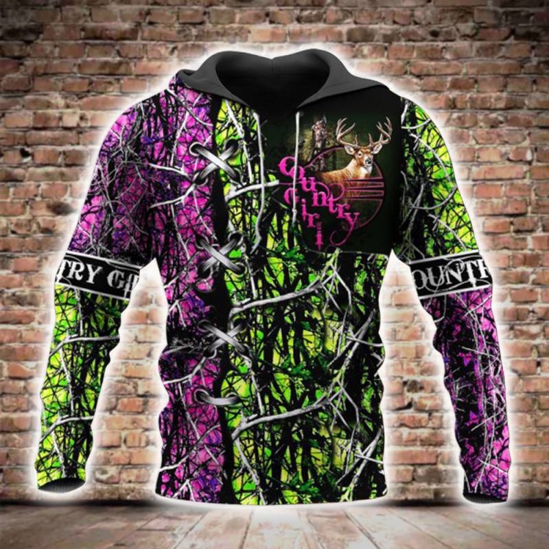 Country Girl Hunting Camo 3D All Over Printed Hoodie BT131208