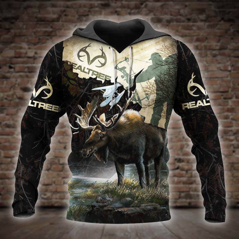 Bow Hunting Moose 3D All Over Printed Hoodie X071266