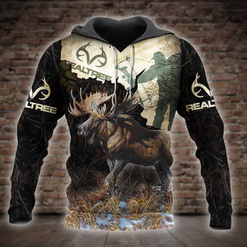 Bow Hunting Moose 3D All Over Printed Hoodie X071279