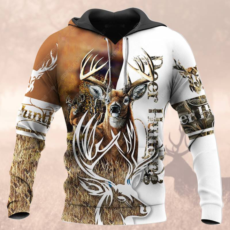 Deer Hunting All Over Printed Hoodie X051237