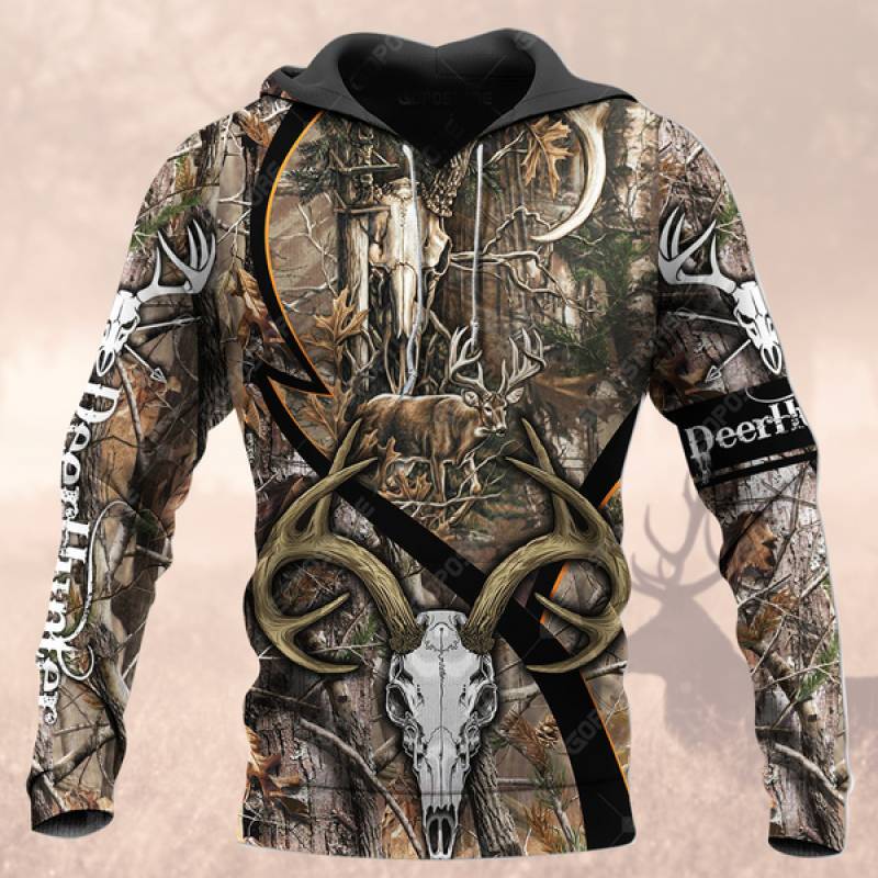 Deer Hunting Head All Over Printed Hoodie X051239