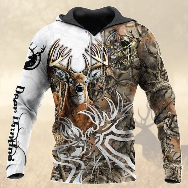 Deer Hunting All Over Printed Hoodie BT041275