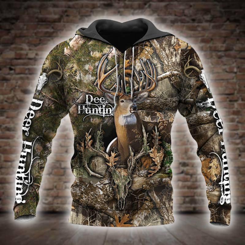 Deer Hunting All Over Printed Hoodie X121207