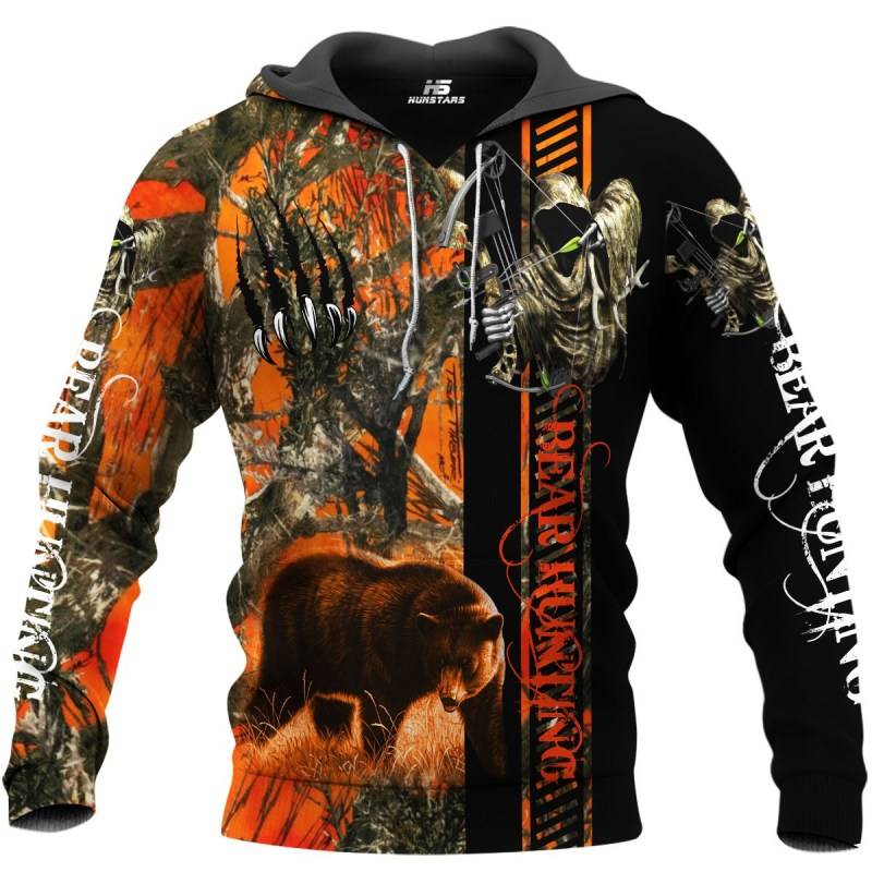 Bear Hunting Camo 3D All Over Printed Hoodie X091285