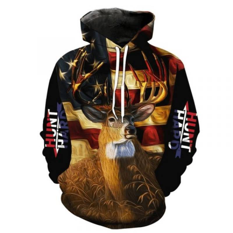 Deer Hunting All Over Printed Hoodie – X091249