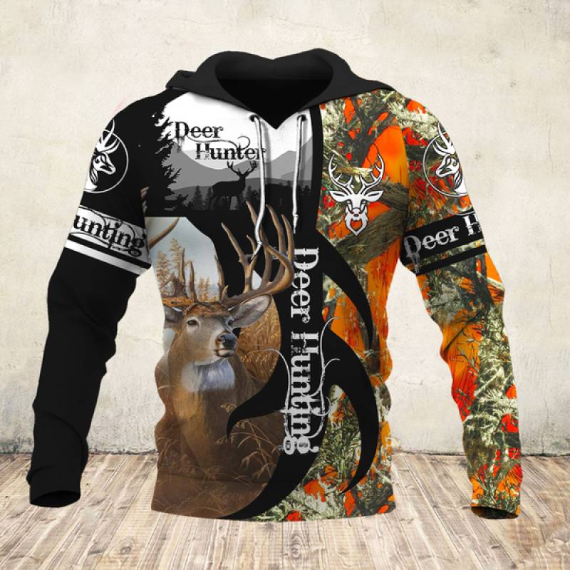 Deer Hunting All Over Printed Hoodie X091279