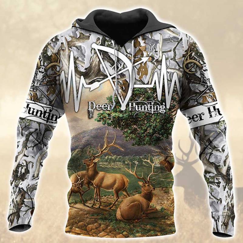 Deer Hunting All Over Printed Hoodie BT261215