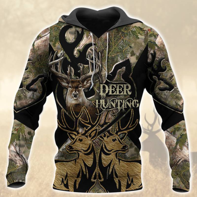 Deer Hunting All Over Printed Hoodie X261201