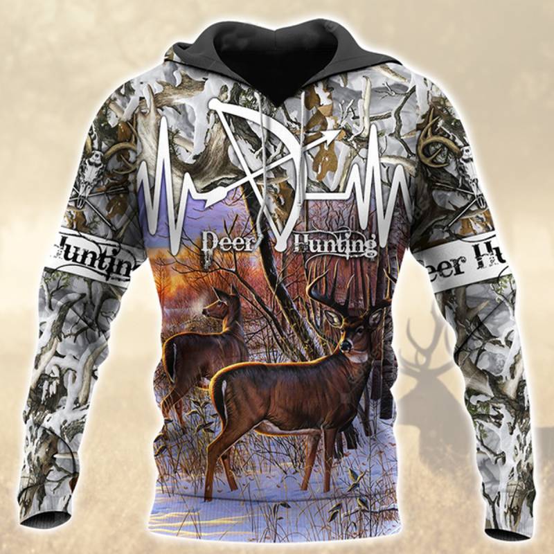 Deer Hunting All Over Printed Hoodie X251250