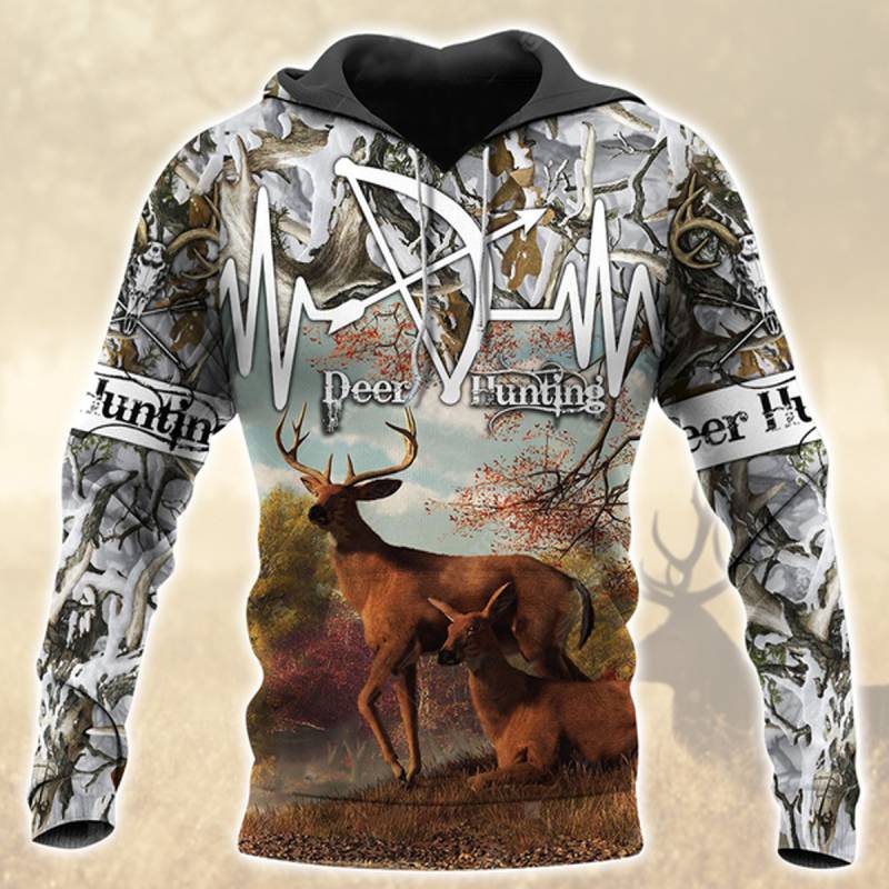 Deer Hunting All Over Printed Hoodie X251248