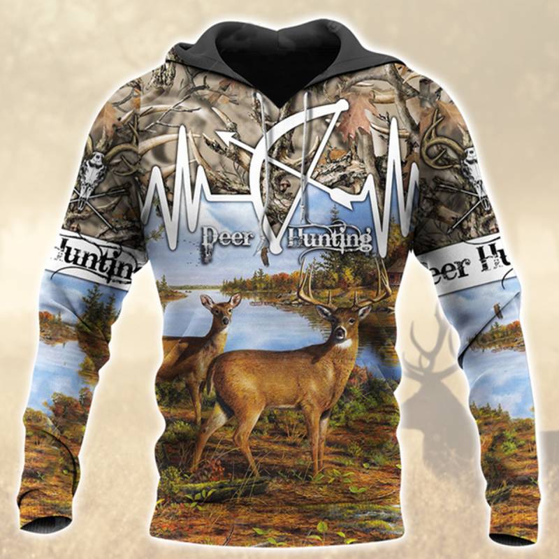 Deer Hunting All Over Printed Hoodie X251247