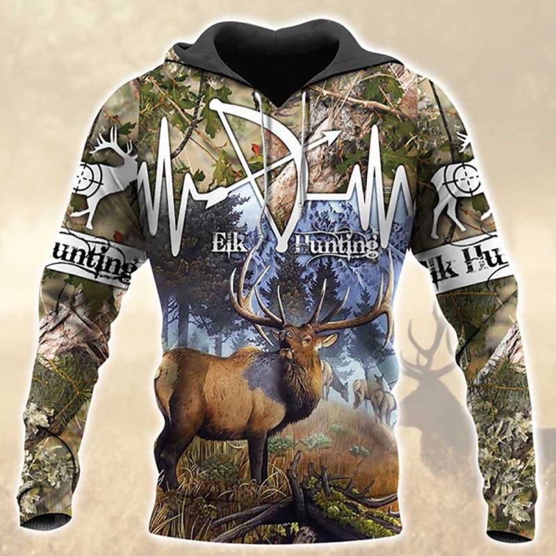 Bow Elk Hunting All Over Printed Hoodie BT251266