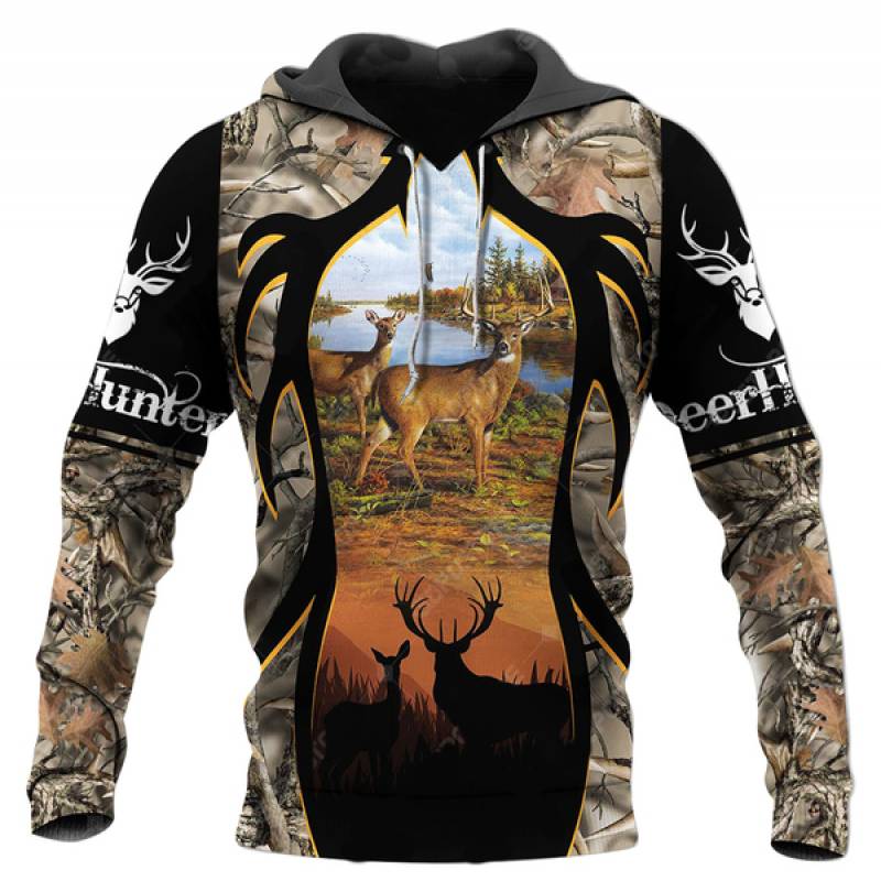 Deer Hunting All Over Printed Hoodie X231254