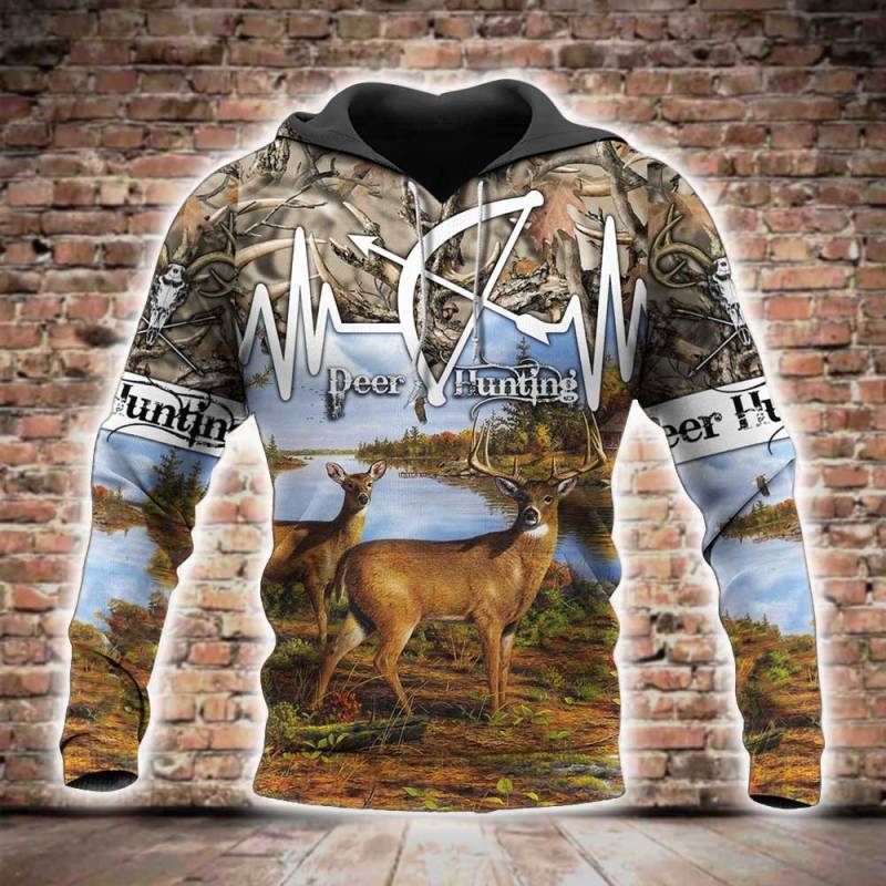 Deer Hunting All Over Printed Hoodie BT261231