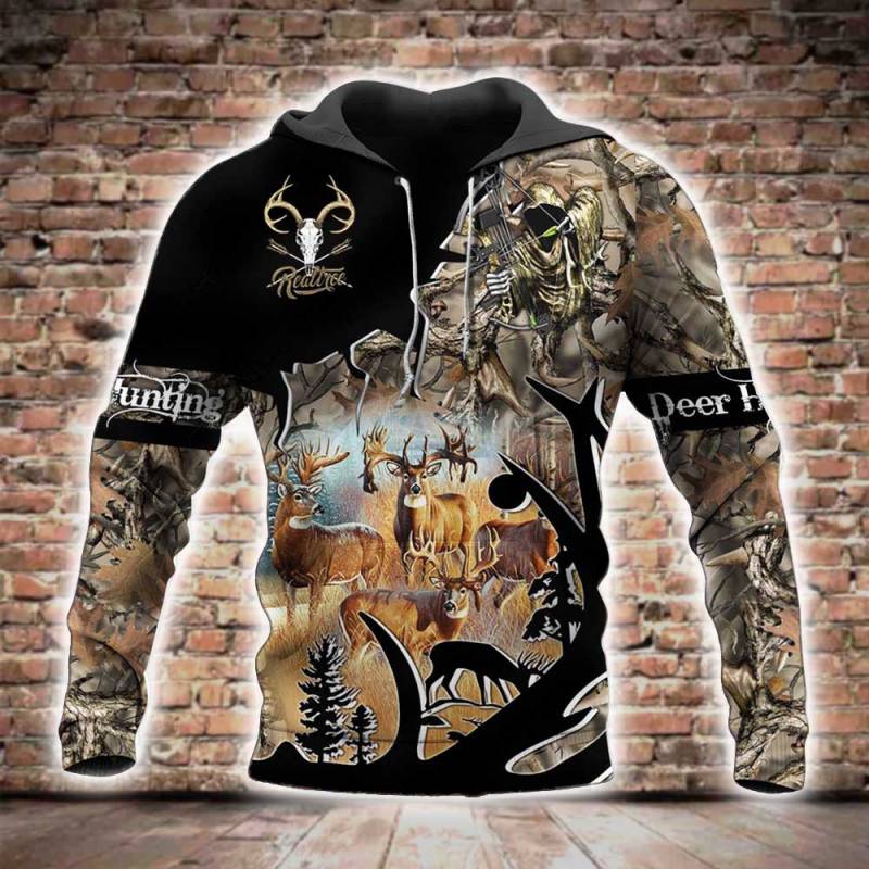 Deer Hunting All Over Printed Hoodie BT261234