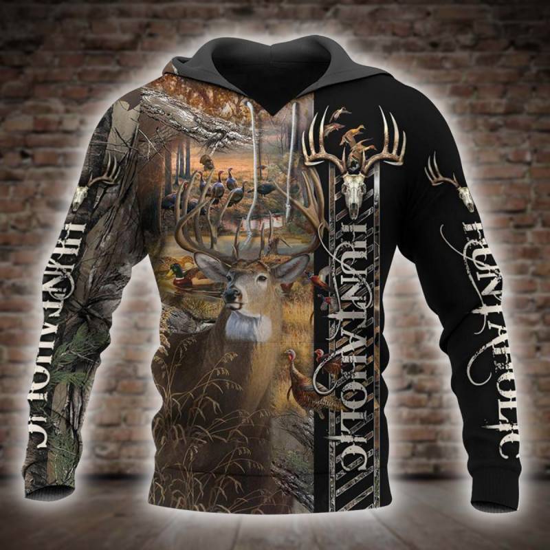 Deer Hunting All Over Printed Hoodie X261214