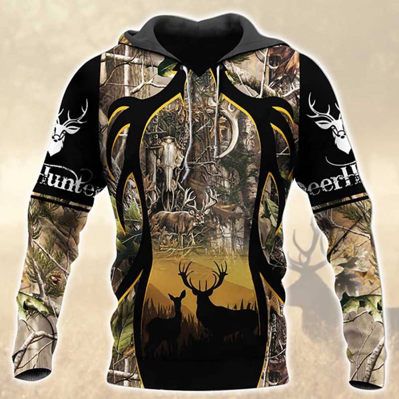 Deer Hunting All Over Printed Hoodie BT261211