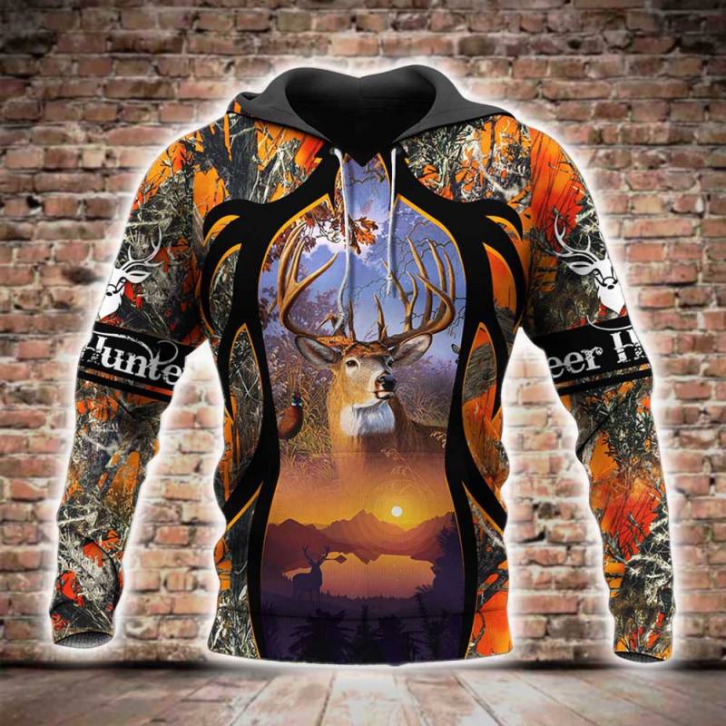 Deer Hunting All Over Printed Hoodie BT261209