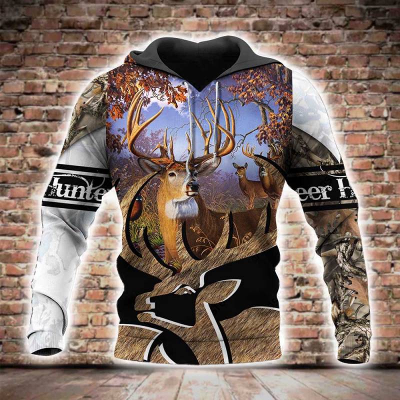 Deer Hunting All Over Printed Hoodie BT231259