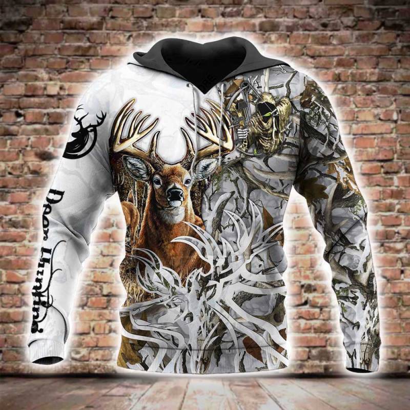 Deer Hunting All Over Printed Hoodie BT231258