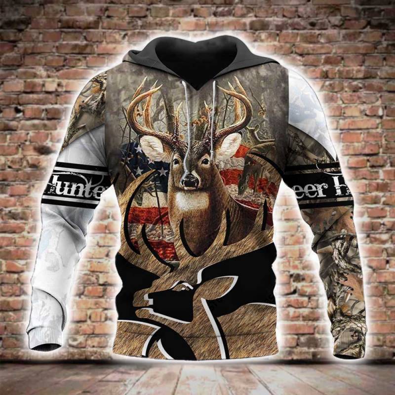 Deer Hunting All Over Printed Hoodie BT231247