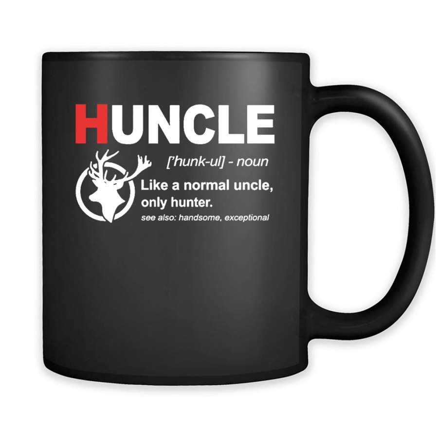 Huncle, Hunting Uncle, Like A Normal Uncle, Only Hunter – Full-Wrap Coffee Black Mug