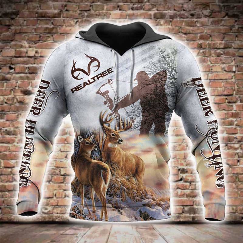 Bow Hunting Deer All Over Printed Hoodie BT241239