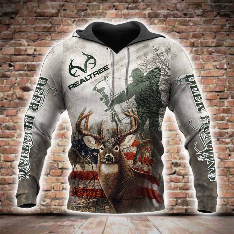 Bow Hunting Deer All Over Printed Hoodie BT241237