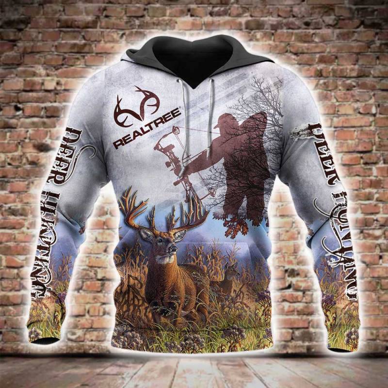 Deer Hunting All Over Printed Hoodie BT231233