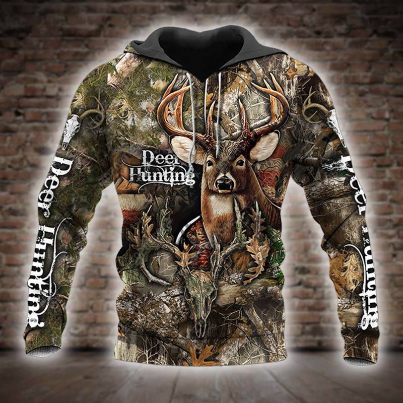 Deer Hunting All Over Printed Hoodie X231292