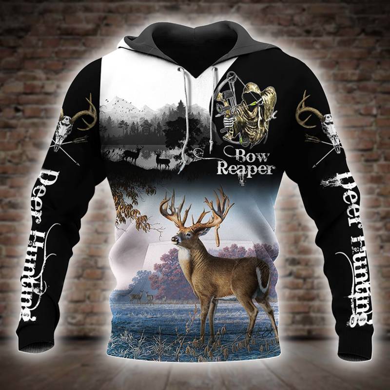 Deer Hunting All Over Printed Hoodie X231224